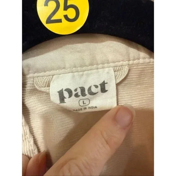 PACT Womens Modern Corduroy Bomber Jacket Sandshell Beige Size L - Picture 5 of 9